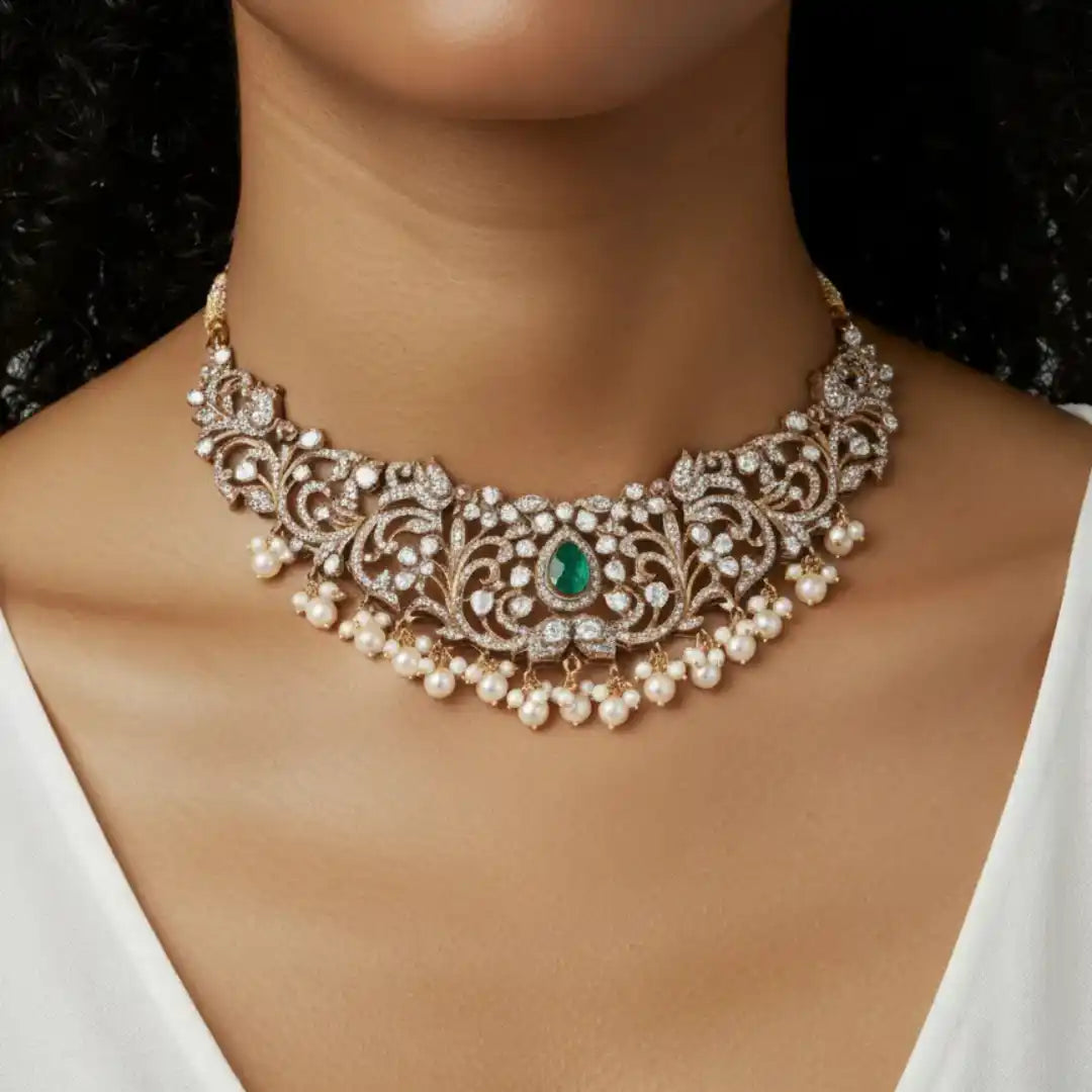 Gajaah 925 Sterling Silver Necklace & Earrings Set – Pure Silver Bridal & Festive Jewellery for Women Gajaah