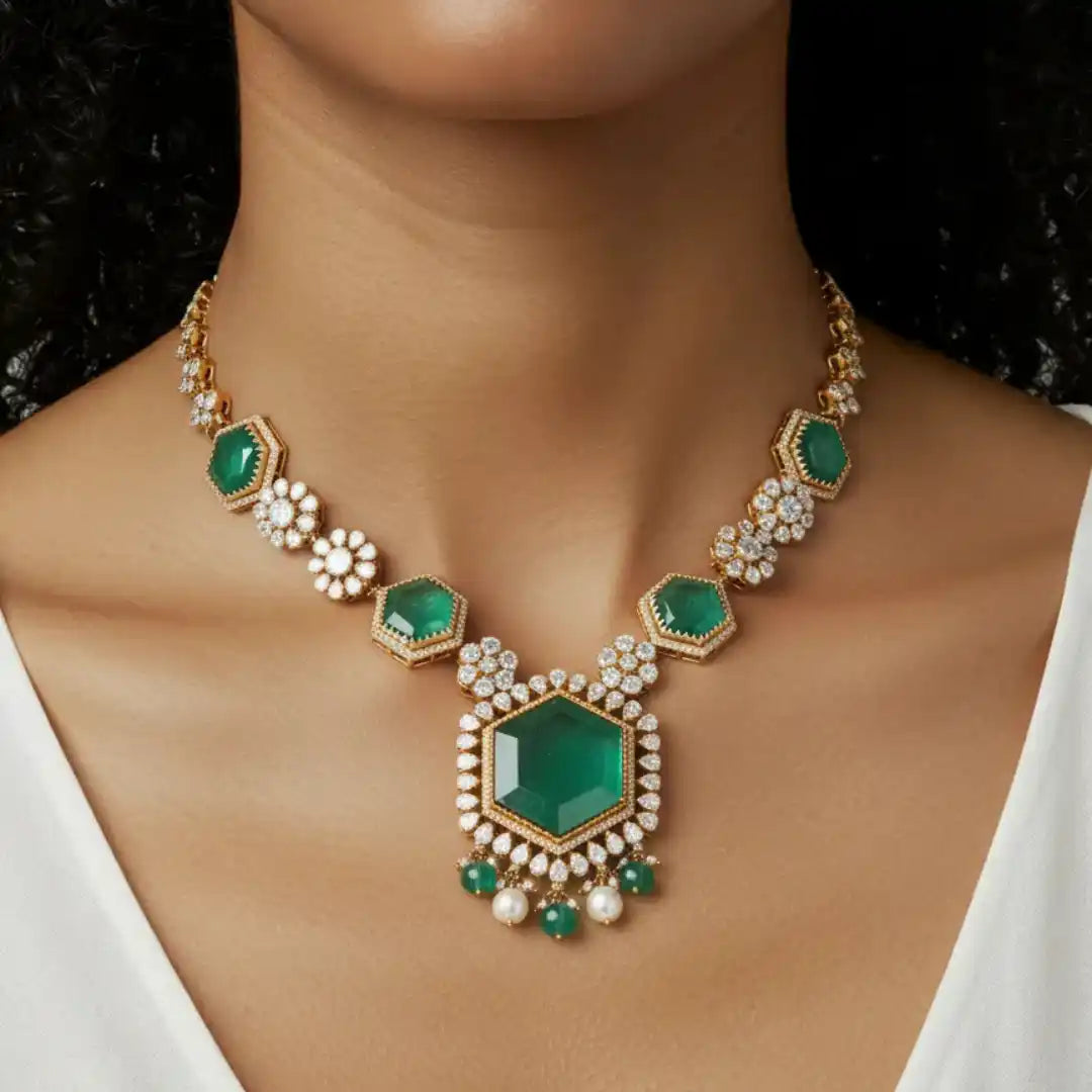 Gajaah 925 Silver Kundan Necklace | Handcrafted Enamel & Ruby Pendant | Gold-Plated Traditional Jewellery for Women Gajaah