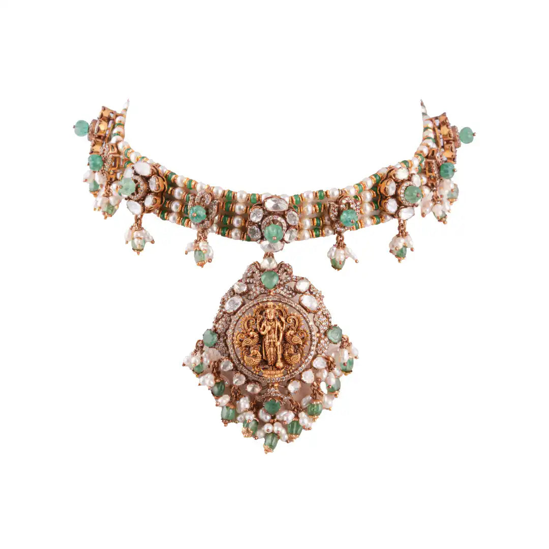 Gajaah 925 Sterling Silver Kundan Necklace | Gold-Plated Traditional Ruby Enamel Pendant | Premium Handcrafted Indian Jewellery Gajaah