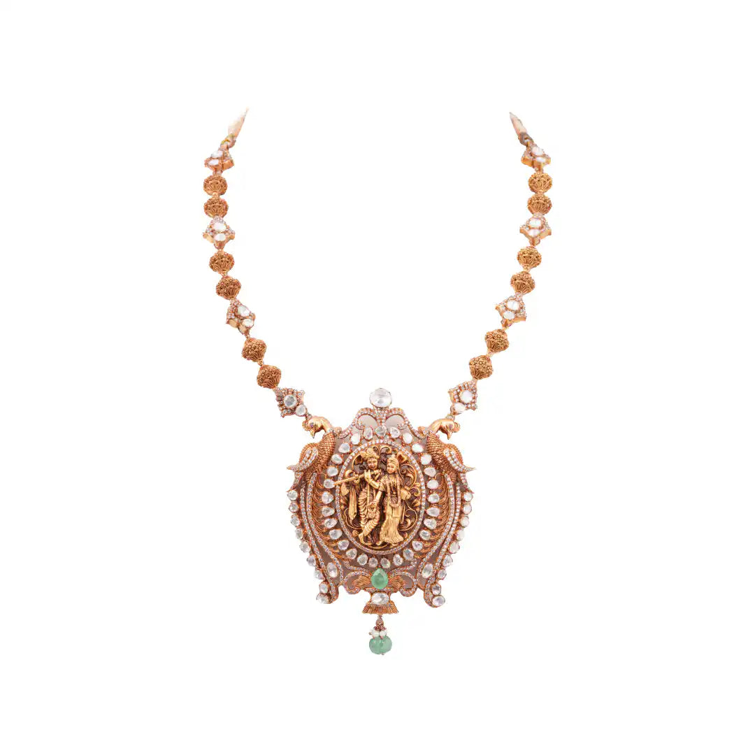 Gajaah 925 Sterling Silver Kundan Necklace with Ruby Enamel | Gold-Plated Traditional Jewellery for Women Gajaah