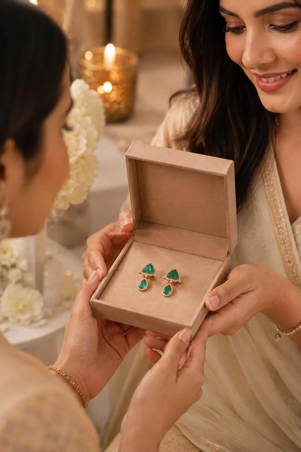 Gajaah 925 silver handcrafted traditional earrings with antique gold plating, Kundan work, and drop jhumki design for women